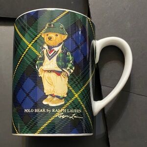 Ralph Lauren Highmoore Plaid Polo Bear Porcelain Coffee Mug, 14oz. NWIB